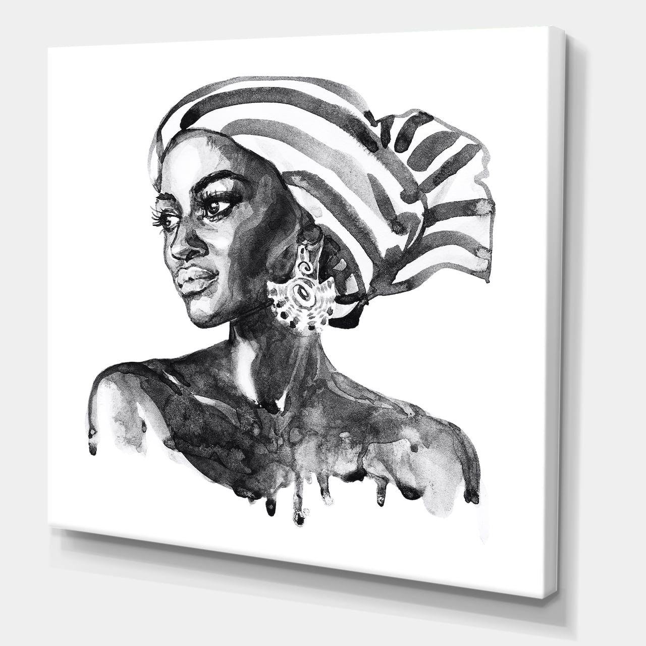 Designart - Portrait of African American Woman XII - Modern Canvas Wall Art Print